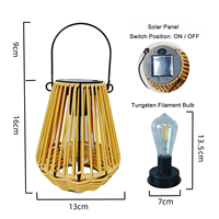 Lanterne solaire suspendue en rotin tissé à la main lumière de jardin portable décorative pour l'éclairage d'ambiance de cour de patio extérieur