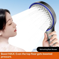 Ensemble de douche pressurisé à lumière ambiante thermostatée, chauffe-eau de salle de bain super puissant, design moderne et simple, fixation murale