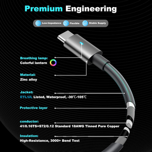 USB C на DC 20 В 5 В 100 Вт кабель питания 3 м/5 м/10 м для Starlink Мини Портативная тарелка для наружного питания - Product Image 5