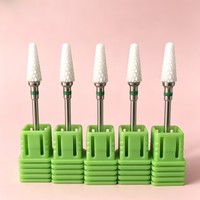 Embouts de ponceuse à ongles professionnels en céramique coniques, lime à ongles acrylique, embout de ponceuse en forme de flamme pour le nail art, la manucure, le gel, les cuticules, pour débutants