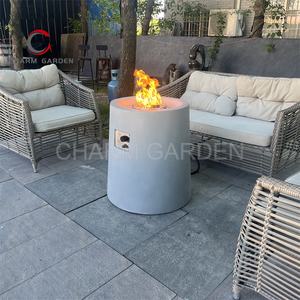 CHARM GARDEN Choix de l'architect – <span class=keywords><strong>Table</strong></span> de foyer au gaz en béton moderne – Brasero extérieur portable 65000 BTU, finition polie - Product Image 3