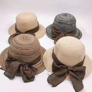 Straw Wide Brim Sun <b>Hat</b> with Bow Breathable Summer Beach <b>Hat</b> <b>for</b> Women - Product Image 1