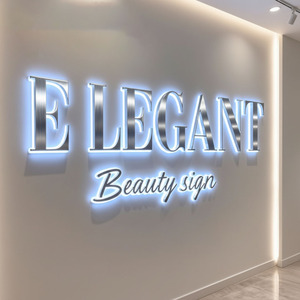 Enseigne lumineuse personnalisée pour salon de beauté, signalétique rétroéclairée LED, logo 3D lumineux mural personnalisé, enseigne métallique pour entreprise, décoration de magasin - Product Image 3