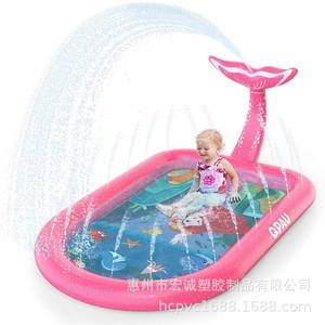 Piscina inflable QPAU de 170x150 cm con juguete de delfín rociador para niños, para jugar al aire libre - Product Image 4