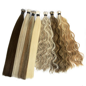 Extensión de cabello humano <span class=keywords><strong>2022</strong></span>, nuevo diseño, tejido a mano, extremos gruesos, se puede cortar, Invisible, Genius Weft, 100% - Product Image 1