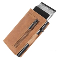 Porte-cartes minimaliste pop-up, en alliage d'aluminium, blocage RFID, portefeuille pour homme, porte-cartes en métal antivol