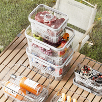 Conteneur de stockage alimentaire compatible avec le congélateur WANUO, conteneur de stockage alimentaire pour le camping, conteneur de stockage alimentaire en plastique hermétique avec poignée