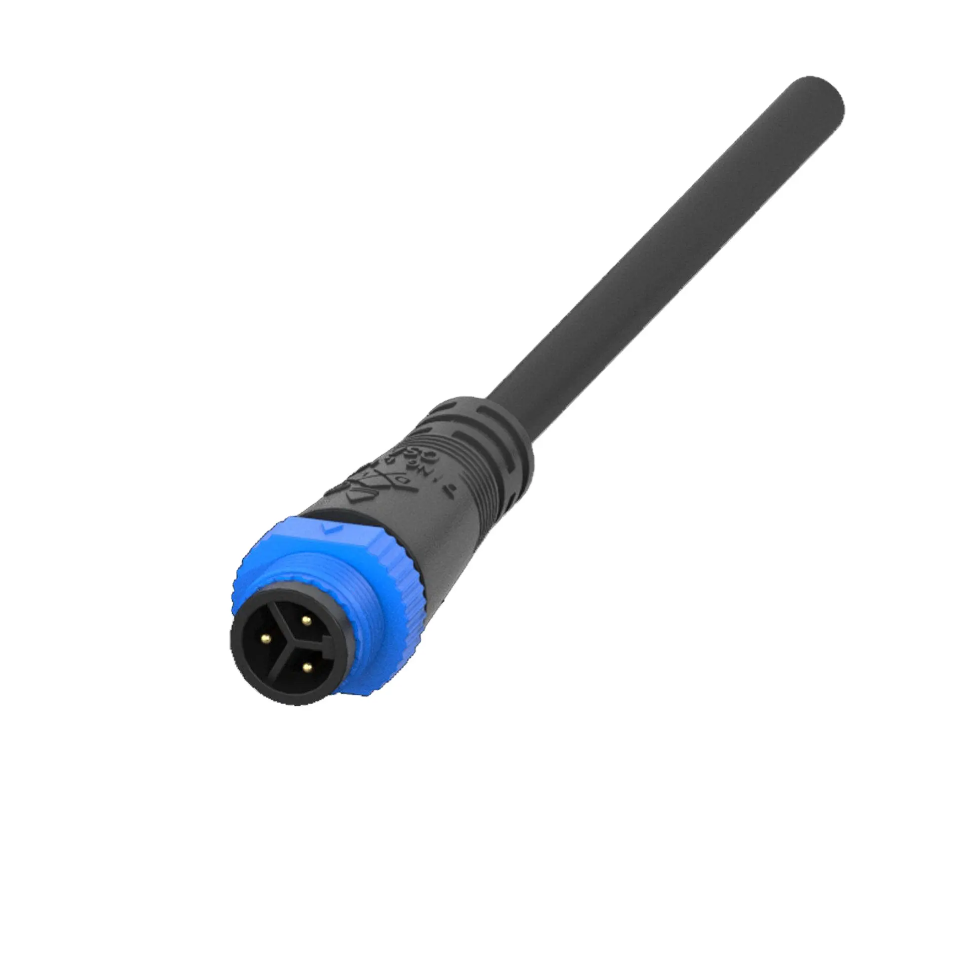 IP68 M15 3x1.0 Square Millimeter Rubber Wire Power Wire Waterproof Circular Male Female Assembly Connector
