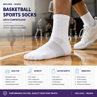 Chaussettes de sport de basketball à compression Logo Arch pour les acheteurs en gros de la collection Court avec service de correspondance des couleurs