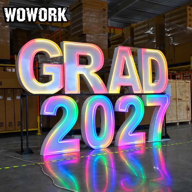 2026 3ft Iron Metal LED RGB Neon Boy Collapsible Foldable Marquee Numbers Light Props for Kids Birthday Party Event Decoration · image 5