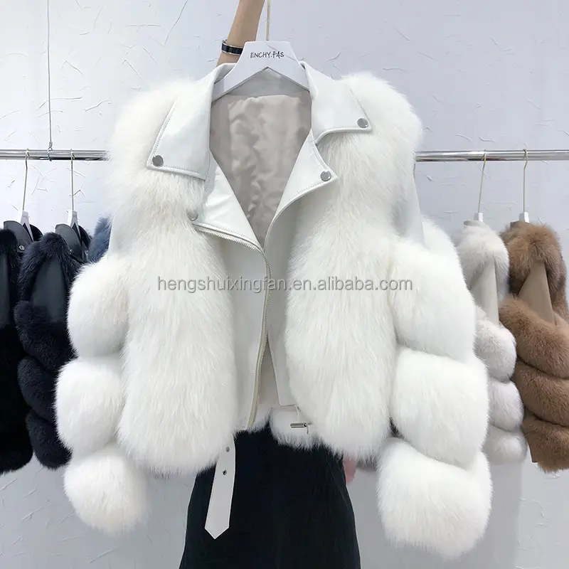 Winter Thick Warm Leather Fur Jacket Women Real Fox Fur Coat