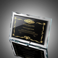 Plaque de présentation en cristal écologique en gros - Plaque d'honneur minimaliste personnalisée pour récompenses pour travaux d'excellence