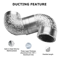 Tuyau de Ventilation en aluminium, Tube pour la Ventilation de la salle de bains et de la cuisine, accessoires de conduit d'échappement, 100-200mm, livraison gratuite