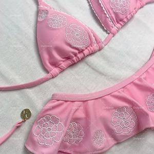 Traje de Baño de Dos Piezas con Bordado de Flores 3D Personalizado, Bikini Triangular de Lujo para Mujer, Ropa de Playa, Fabricante de Trajes de Baño Femeninos - Product Image 2