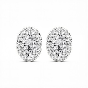 Boucles d'oreilles clous en diamant de laboratoire taille ovale 1,00 carat, couleur VVS VS EF, en or rose 18 carats, bijoux en diamant pour femme - Product Image 4