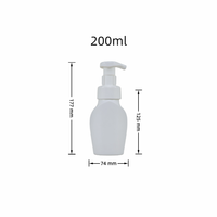 Flacon cosmétique en PEHD pour nettoyant visage 200 ml, flacon pompe moussant pour désinfectant pour les mains, flacons en plastique