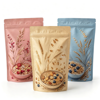 Sachet Doypack imprimé refermable avec fermeture éclair (MOPP/VMPET/PE) de qualité alimentaire pour granola, céréales, flocons d'avoine, muesli et snacks de petit-déjeuner