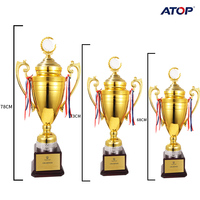 Trophée sportif personnalisé en métal pour les vainqueurs du tournoi JINZUN, compétitions de football, de volley-ball et de badminton, coupe en métal personnalisée