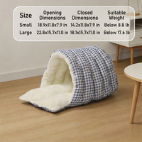 Lit-caverne pour chat en velours, best-seller, chaud pour l'hiver, maison fermée pour animaux de compagnie, lit en guimauve pour chat, coussin amovible et lavable, pour petits chiens et chats