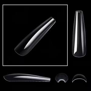 240 pièces/boîte plastique Transparent Long ongle Patch courbe couverture complète <span class=keywords><strong>faux</strong></span> <span class=keywords><strong>ongles</strong></span> conseils ensemble - Product Image 2