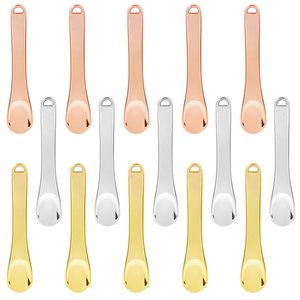 Spatule de maquillage en gros tendance, mini-cuillère à crème pour le visage et les yeux, option logo personnalisé, cuillère cosmétique en métal doré 60 mm - Product Image 3