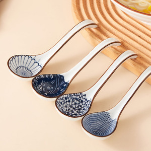 ช้อนซุปเกี๊ยวเซรามิกแบบตะวันออกช้อนซุปแบบเอเชียสำหรับบะหมี่ - Product Image 3