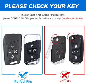 Housse de clé pour Volkswagen avec porte-clés, étui de clé en TPU compatible avec VW SEL GLI Passat Arteon, protection de démarrage à distance - Product Image 5