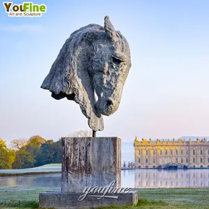 Custom Size Lawn Decoration Bronze Horse Head Bust Statue