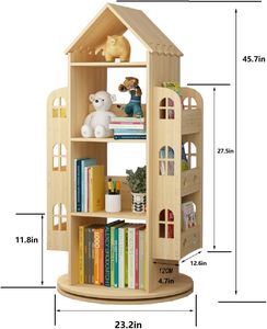 Scaffale per libri rotante di 360 gradi in piedi scaffale per libri per bambini scaffale per libri in <span class=keywords><strong>legno</strong></span> Organizer Stand - Product Image 3