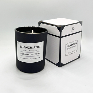 Sang trọng <span class=keywords><strong>8x8</strong></span> sáp đậu nành nến Hộp quà tặng với Black & White Logo lọ & Chai giấy bao bì UV & Matt cán loại thư mục - Product Image 1