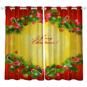 Home Decor Christmas Window Curtains Kids 3d Custom Designer Blackout Curtain