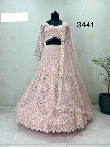 Georgette gracieuse et filet Lehenga pour femme avec broderie complexe pour les événements de mariage Mehndi et Sangeet Nights - Product Image 6