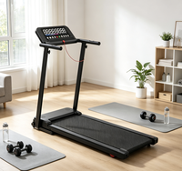 Tapis roulant électrique pliable et compact avec écran LED, pour la maison et le bureau, moniteur de fréquence cardiaque, inclinaison manuelle, 0,6-6,2 MPH