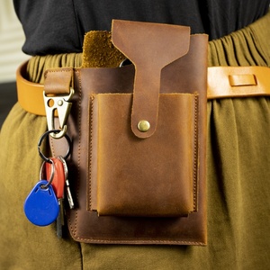Borsa da Cintura Multifunzione in Vera Pelle per <span class=keywords><strong>Uomo</strong></span>, Custodia per Telefono Resistente con Gancio, Vendita all'Ingrosso - Product Image 1
