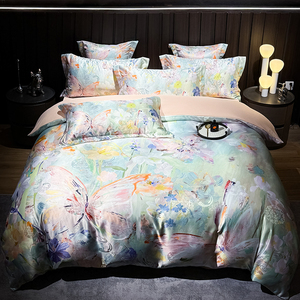 Juego de Ropa de Cama de 4 Piezas Estilo <span class=keywords><strong>PALACE</strong></span>, Cómodo, 300 Hilos, 100% Poliéster, Ecológico, Transpirable, para Todas las Estaciones, Superventas - Product Image 1