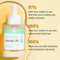 Huile de soin de la peau au bakuchiol rétinol biologique personnalisée, hydratant réparateur éclaircissant, huile de rétinol anti-âge pour le visage