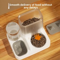 Gamelle automatique pour chat avec distributeur d'eau intégré, alimentée par charge, en plastique, station d'alimentation et d'abreuvement pour animaux, double gamelle, style de luxe