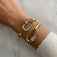 Mode exquis Design Simple bijoux de tous les jours or trombone chaîne vis mousqueton charme Bracelet réglable