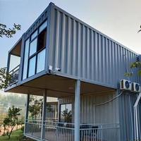 Kiosque à café modulaire préfabriqué commercial en conteneur portable avec toit à auvent