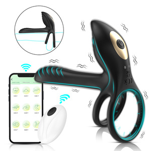 <span class=keywords><strong>Anneau</strong></span> vibrant en silicone pour homme, contrôle par application, masturbateur pour prolonger le plaisir, jouet sexuel pour adultes, AliExpress Amazon - Product Image 4