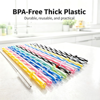 Pailles en plastique réutilisables personnalisées, créatives, écologiques et imprimées
