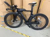 Vélo de triathlon 700C TT entièrement en carbone, roues WheelTop TX avec changement de vitesse électronique sans fil, jantes en carbone 3K de 60 mm, vélo de course contre la montre