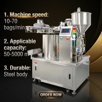 Machine automatique de remplissage et de bouchage de sachets à bec verseur pour jus et lait avec alimentateur