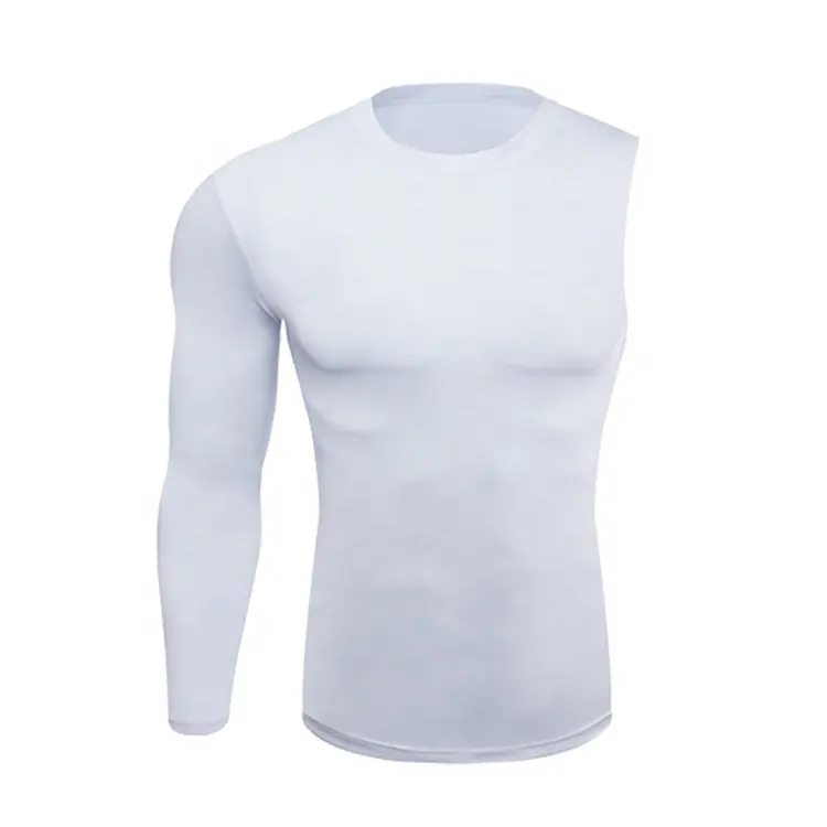 Großhandel benutzer definierte Logo Workout Gym Kleidung ein Ärmel Kompression shemd schnell trocknen Muskel fit Shirt für Männer