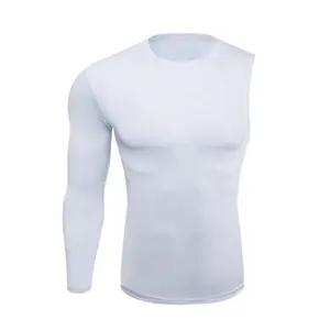 Оптовая продажа, индивидуальный логотип, одежда для тренировок в тренажерном зале, компрессионная рубашка с одним рукавом, быстросохнущая рубашка для мужчин
