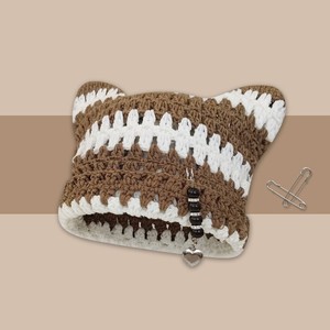 6 Colors Stripe Beanie Caps <strong>Crochet</strong> Winter <strong>Bucket</strong> <strong>Hats</strong> with Ears <strong>Bucket</strong> Cat Ear Knit <strong>Hat</strong> Autumn Winter Warm <strong>Crochet</strong> Beanie Cap - Product Image 2