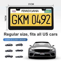 Cadre de plaque d'immatriculation vierge Motor Tech personnalisé Supports d'accessoires de voiture Couvercle en métal chromé en alliage d'aluminium et d'acier durable Zinc