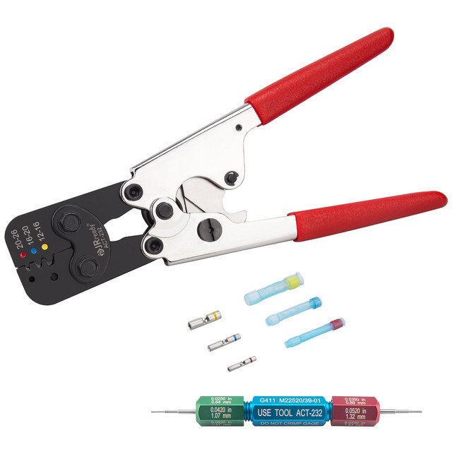 JRready ACT-232 (M22520/37-1 Equivalent) Crimp Tool for Crimping M81824/1,6,7,8,9,10,11,13,14 Series Heat Shrinkable Splices