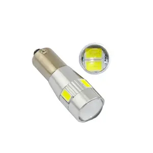 Luz xenon canbus t10 t6w ba9s 12v, lâmpada para carro com lente foco, forte canbus, 6led, 5630smd