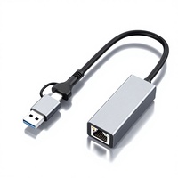 Adaptateur réseau Ethernet LAN Gigabit 1000 Mbps RJ45 USB A et USB C 2 en 1 pour Windows, Mac, MacBook Pro, iPad Pro